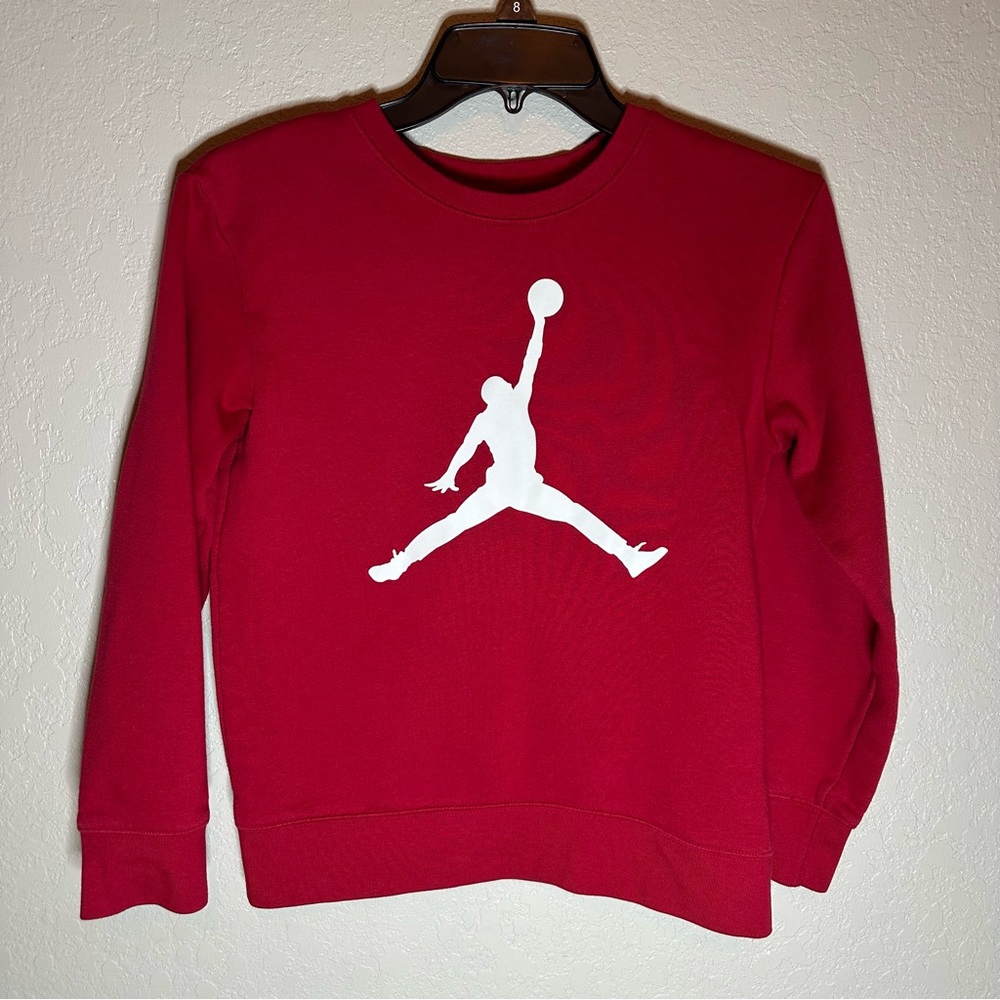 Jordan Red and White Jumpman Sweatshirt size M (10-12)